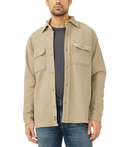 Silver Jeans Co. Men's Button Up Knit Flex Shirt Jacket In Animal Print