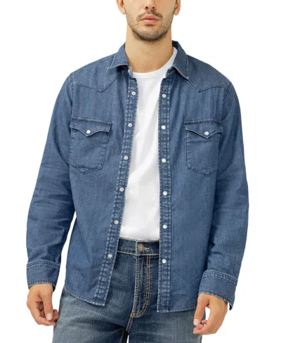 SILVER JEANS CO. MEN'S DENIM WESTERN SHIRT