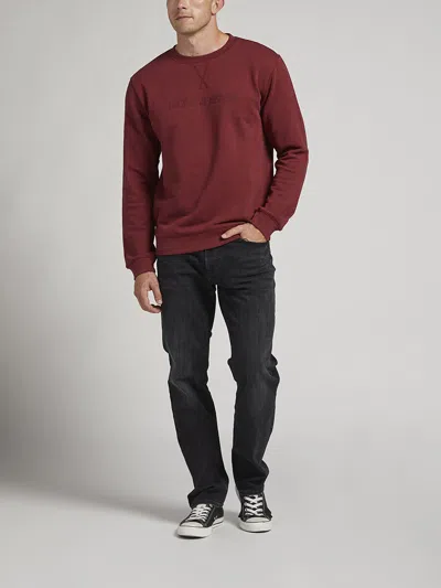 Silver Jeans Co. Men's Men's Crewneck Sweatshirt In Burgundy