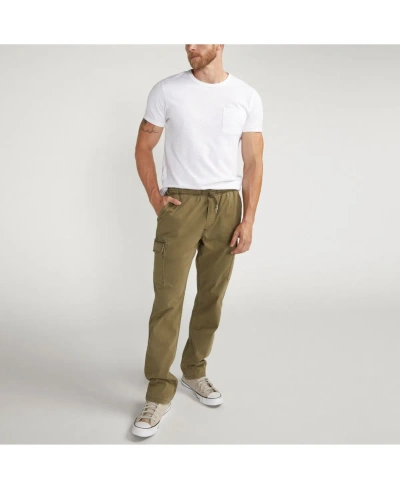 Silver Jeans Co. Men's Essential Twill Pull-on Cargo Pants In Olive