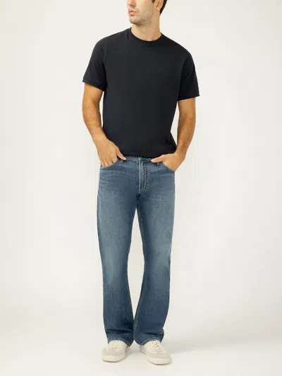 Silver Jeans Co. Men's Zac Relaxed Fit Straight Leg Knit Flex Jeans In Blue