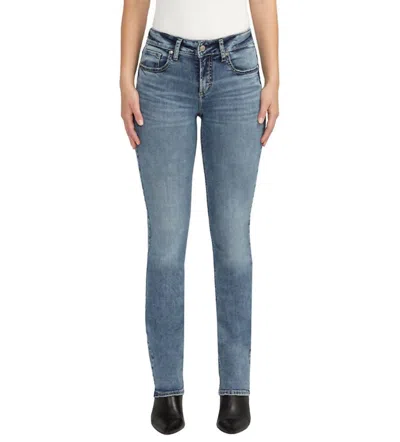 Silver Jeans Co. Mid Rise Curvy Fit Suki Slim Boot Jeans In Blue Black Denim