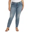 Silver Jeans Co. Mid Rise Curvy Fit Suki Straight Jeans - Plus In Denim In Blue