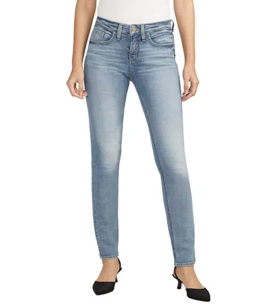 Silver Jeans Co. Mid Rise Curvy Fit Suki Straight Jeans In Indigo In Blue