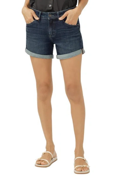 Silver Jeans Co. Mid Rise Denim Boyfriend Shorts In Blue