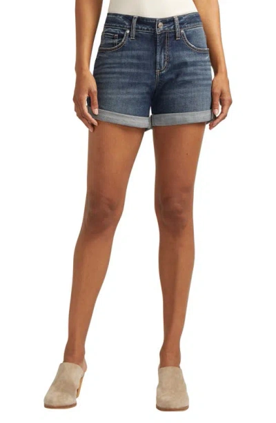 Silver Jeans Co. Mid Rise Denim Boyfriend Shorts In Indigo