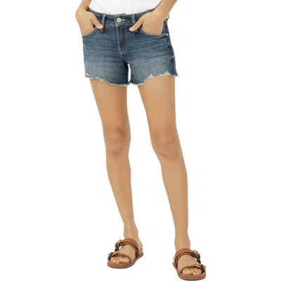 Silver Jeans Co. Mid Rise Denim Cutoff Boyfriend Shorts In Blue