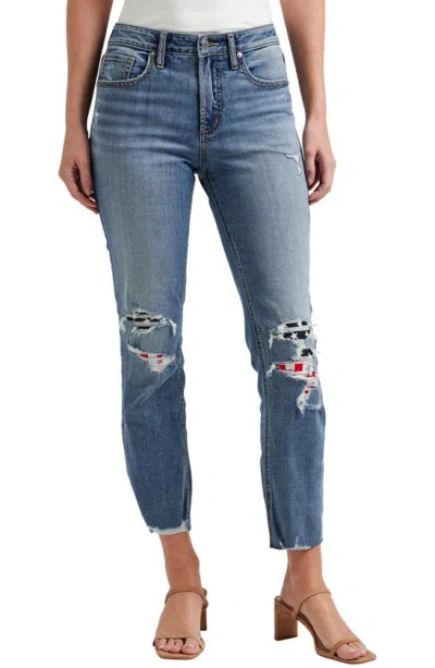 Silver Jeans Co. Most Wanted Americana Mid Rise Ankle Straight Jeans In Indigo