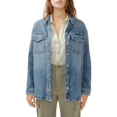 Silver Jeans Co. Oversize Denim Shirt Jacket In Indigo
