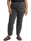 Shop Silver Jeans Co. Plus Highly Desirable Womens High Rise Slim Straight Leg Jeans In Grey