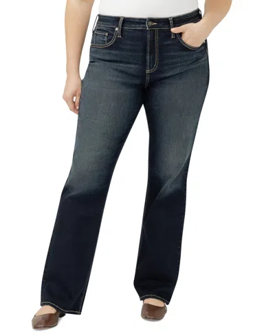 Silver Jeans Co. Plus Size Avery High Rise Curvy Fit Bootcut Jeans In Black