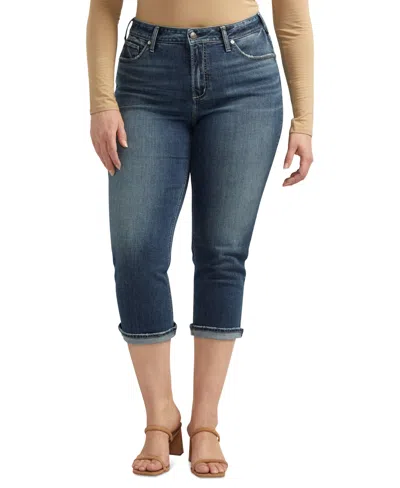 Silver Jeans Co. Plus Size Avery High-rise Curvy-fit Capri Jeans In Indigo