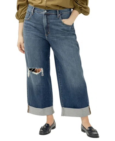 Silver Jeans Co. Plus Size Be Easy High Rise Wide Leg Jeans In Blue