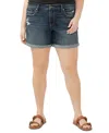 Silver Jeans Co. Plus Size Boyfriend Mid-rise Luxe Stretch Shorts In Indigo