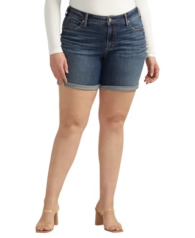 Silver Jeans Co. Suki Mid Rise Denim Bermuda Shorts In Indigo