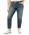 Silver Jeans Co. Plus Size Boyfriend Mid Rise Slim Leg Jeans In Blue