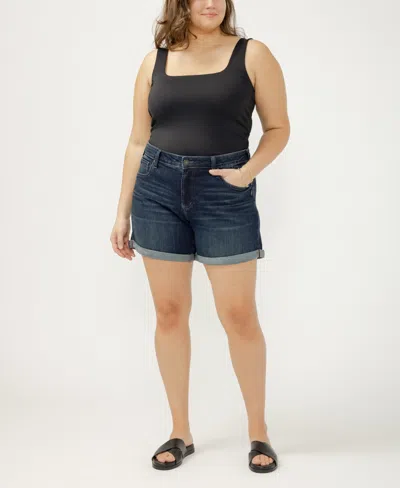 Silver Jeans Co. Plus Size Boyfriend Shorts In Blue