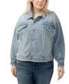 Silver Jeans Co. Plus Size Denim Trucker Jacket In Indigo