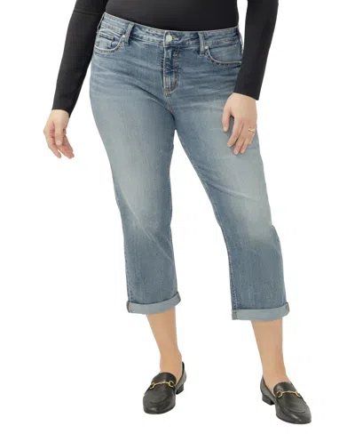 Silver Jeans Co. Plus Size Elyse Capris Jeans In Blue