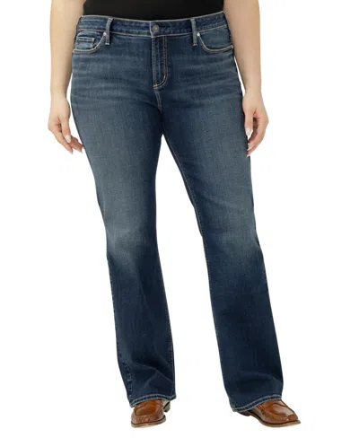 Silver Jeans Co. Plus Size Elyse Mid Rise Comfort Fit Bootcut Jeans In Blue