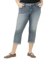 Silver Jeans Co. Plus Size Elyse Mid-rise Comfort Fit Capri In Indigo