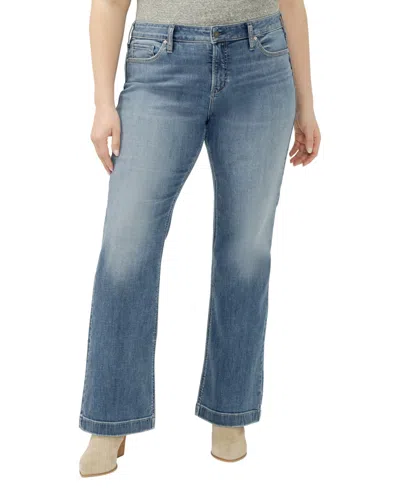 Silver Jeans Co. Plus Size Elyse Mid-rise Cotton-blend Bootcut Jeans In Saturday Morning