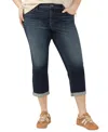 Silver Jeans Co. Plus Size Elyse Rolled-cuff Cropped Denim Jeans In Indigo
