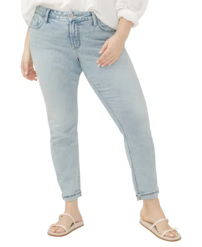 Silver Jeans Co. Plus Size Girlfriend Mid Rise Skinny Leg Jeans In Indigo