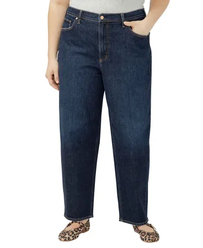 Silver Jeans Co. Plus Size High Rise Curved Slim Leg Jeans In Blue