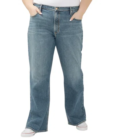 Silver Jeans Co. Plus Size Mid Rise Baggy Bootcut Jeans