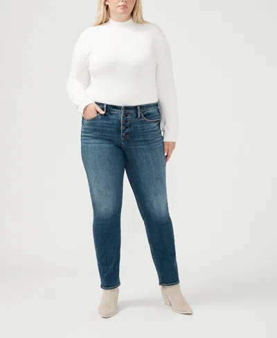 Silver Jeans Co. Plus Size Most Wanted Mid Rise Straight Leg Jeans In Indigo