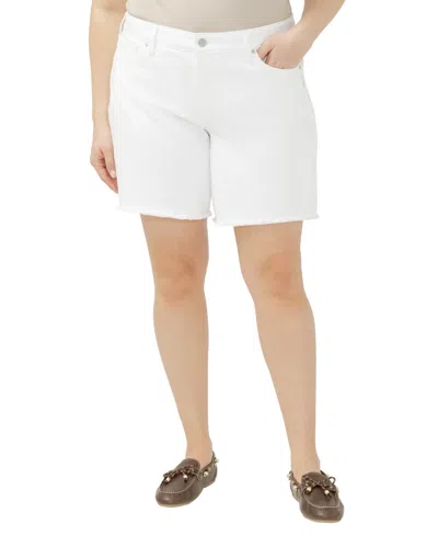 Silver Jeans Co. Plus Size Suki Curvy Fit Mid-thigh Shorts In White