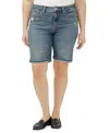 Silver Jeans Co. Plus Size Suki Mid Rise Curvy Fit Bermuda Shorts In Blue