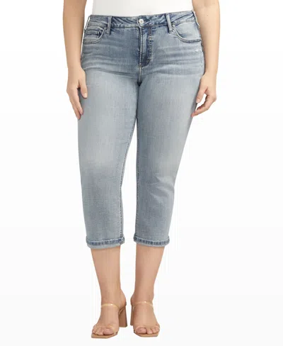Silver Jeans Co. Plus Size Suki Mid Rise Curvy Fit Capri In Indigo