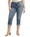 SILVER JEANS CO. PLUS SIZE SUKI MID RISE CURVY FIT CAPRI JEANS