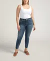 Shop Silver Jeans Co. Plus Size Suki Mid Rise Curvy Fit Skinny Jeans In Indigo