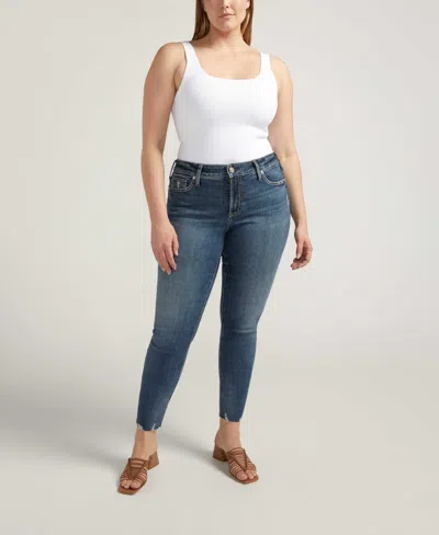 Silver Jeans Co. Plus Size Suki Mid Rise Curvy Fit Skinny Jeans In Indigo