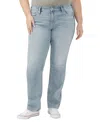 Silver Jeans Co. Plus Size Suki Mid Rise Curvy Fit Slim Bootcut Jeans In Blue