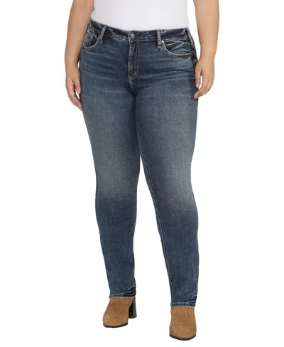 Silver Jeans Co. Britt Curvy Fit Low Rise Straight Leg Jeans In Indigo