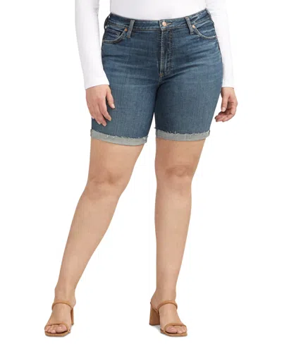 Silver Jeans Co. Plus Size Sure Thing Long Shorts In Indigo