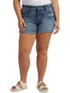 SILVER JEANS CO. PLUS WOMENS MID-RISE DISTRESSED DENIM SHORTS
