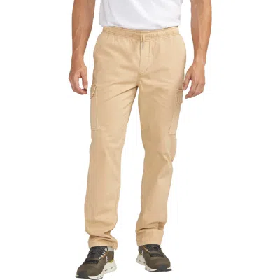 Silver Jeans Co. Pull-on Twill Cargo Pants In Light Khaki