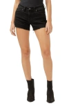 Silver Jeans Co. Raw Hem Mid Rise Denim Boyfriend Shorts In Black