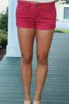 Silver Jeans Co. Red Toni Shorts In Lipstick Red In Multi