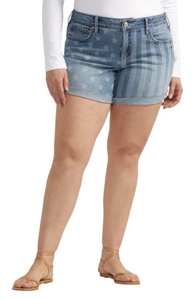 Silver Jeans Co. Americana Mid Rise Boyfriend Shorts In Indigo