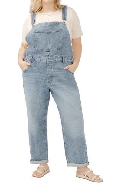 Silver Jeans Co. Straight Leg Denim Overalls In Blue