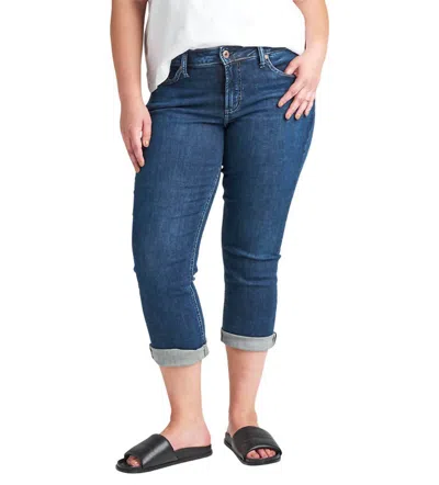 Silver Jeans Co. Suki Capri Jean - Plus In Dark Indigo Wash In Multi