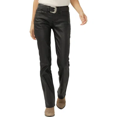 Silver Jeans Co. Suki Coated Curvy Mid Rise Slim Bootcut Jeans In Black