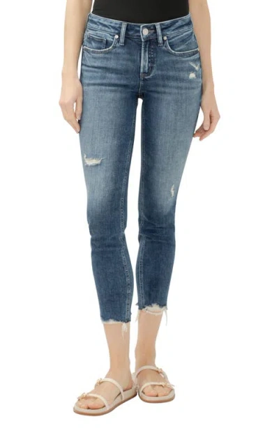 Silver Jeans Co. Suki Curvy Mid Rise Ankle Skinny Jeans In Indigo