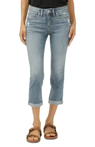 Silver Jeans Co. Suki Curvy Mid Rise Capri Jeans In Blue